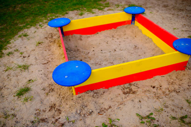 istock A nice sandbox playground filled . Surrounded by green grass, 848359096