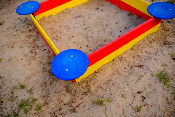 istock A nice sandbox playground filled . Surrounded by green grass, 848359140