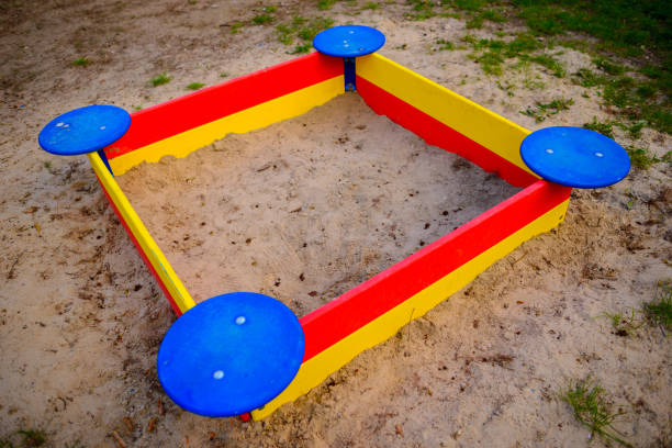 istock A nice sandbox playground filled . Surrounded by green grass, 848359150