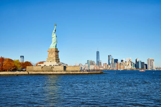 istock Statule of Liberty on Manhattan landscape 848362664