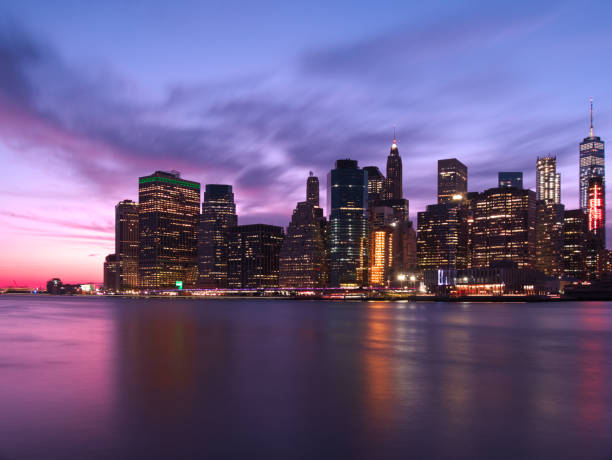 istock New York CIty lower manhattan skyline at dusk 848363148