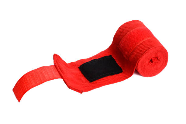 istock Close up image of Red boxer bandages isolated on white background 848390882
