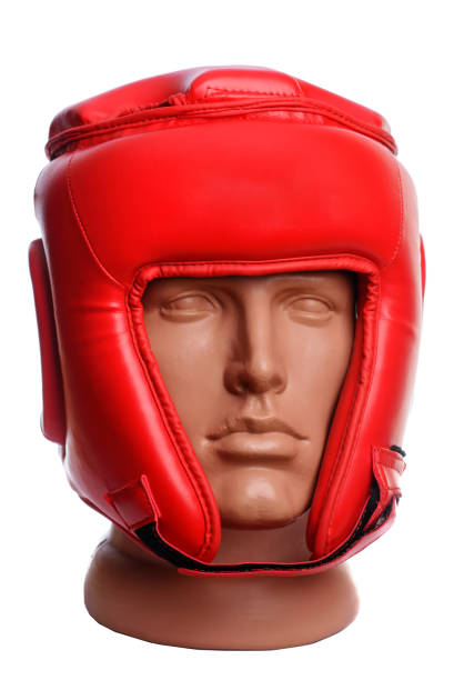 istock An image of a red boxing helmet on a white background 848391174