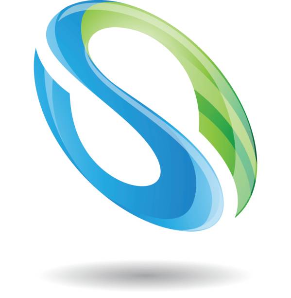 Abstract Symbol of Oval Letter S Icon Design Concept of Oval Letter S Icon, Vector Illustration Isolated on a White Background s 3d drawing stock illustrations