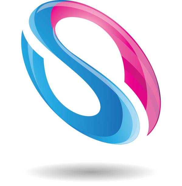 Abstract Symbol of Oval Letter S Icon Design Concept of Oval Letter S Icon, Vector Illustration Isolated on a White Background s 3d drawing stock illustrations