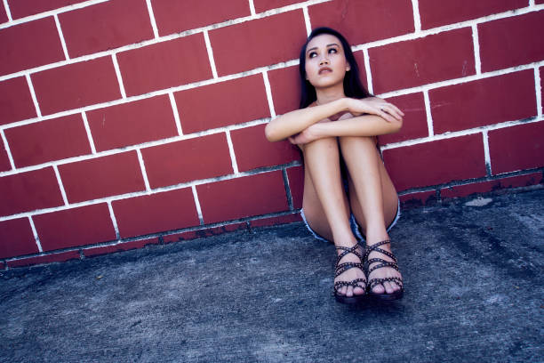 istock Beautiful woman posing - look up 848435604