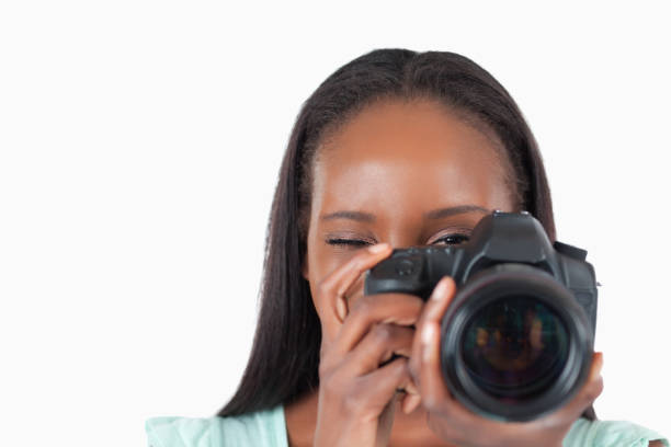 istock Close up of female photographer at work 848436246