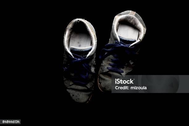 Worn Out Old Sneakers Stock Photo - Download Image Now - Japan, Suicide, Abandoned