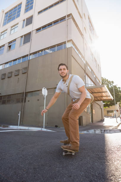 istock Man skating on city street 848463916