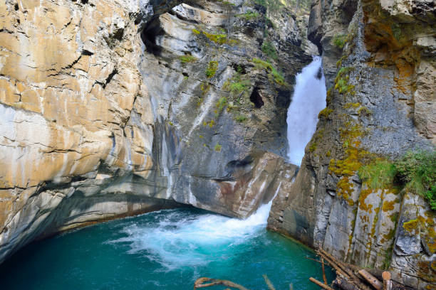 istock Waterfall along the Icefields Parkway in the Canadian Rockies between Banff and Jasper 848471832