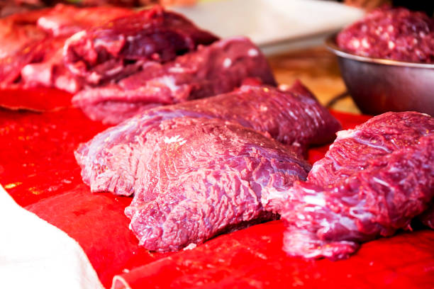 istock fresh raw meat fillets at the market 848478204