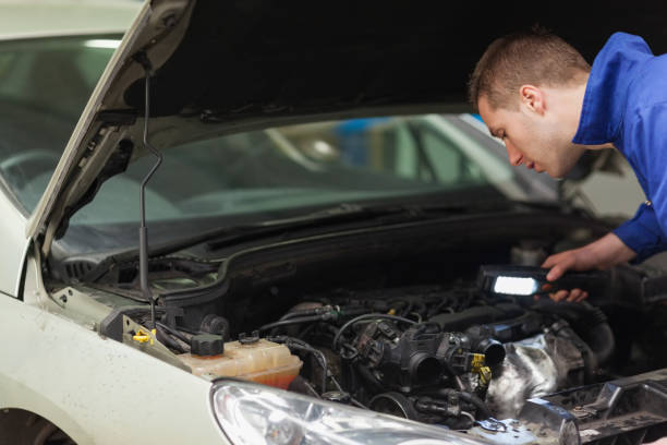 istock Mechanic repairing car engine 848480994