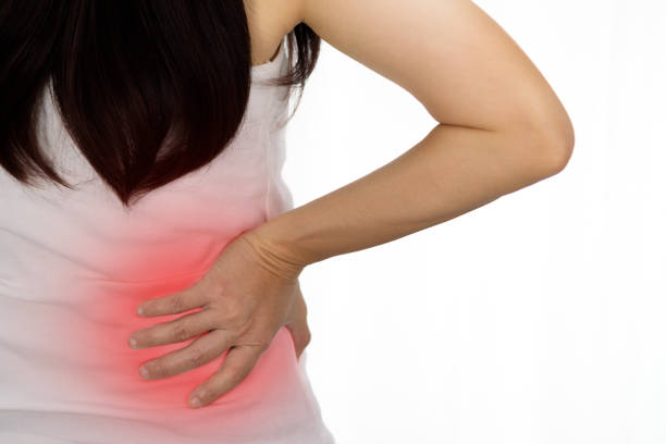 istock Woman's hand catches the waist 848488292