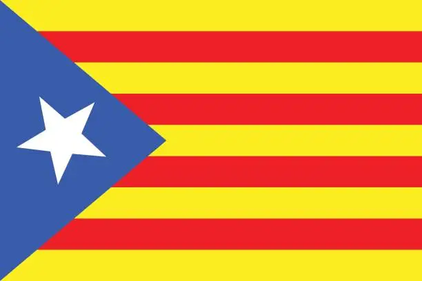 Vector illustration of Vector illustration of Catalonia independence flag. Blue estelada.