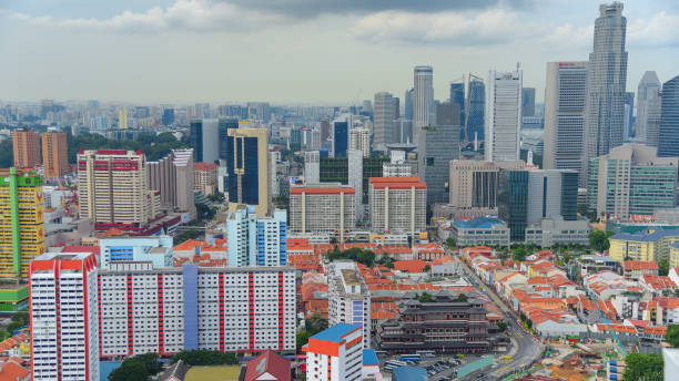 istock Panoramic view urban cityscape in singapore 848556948
