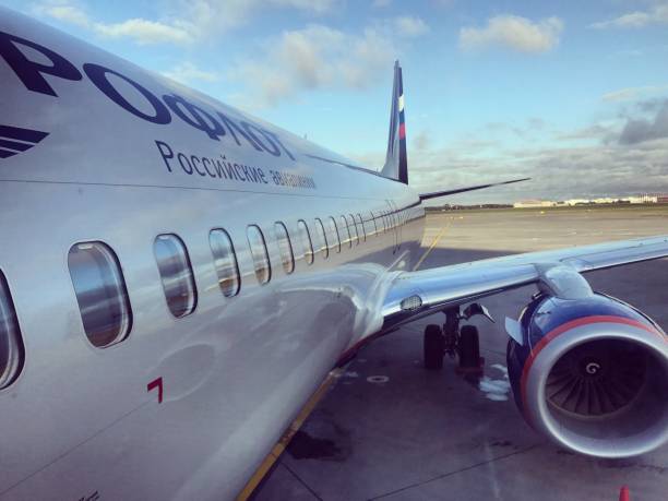 aeroflot russian airlines airplane nell'aeroporto internazionale di sheremetyevo, mosca, russia - sheremetyevo foto e immagini stock