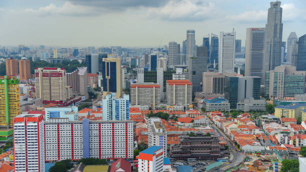 istock Panoramic view urban cityscape in singapore 848558242