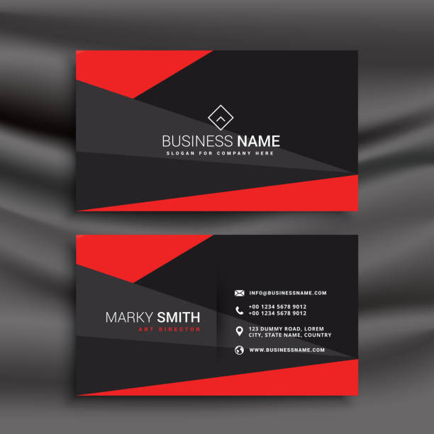 istock black and red business card template with polygonal shapes 848560830