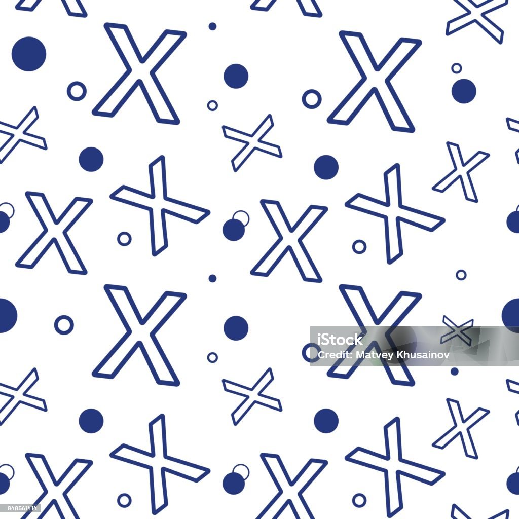 X Pattern Vector Image Seamless X Pattern And Circles Stock Illustration - Download Image Now ...
