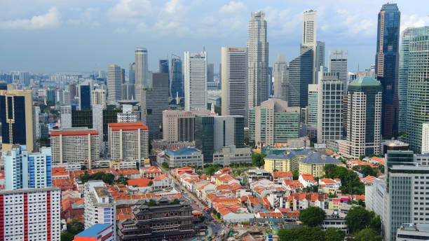 istock Panoramic view urban cityscape in singapore 848564634