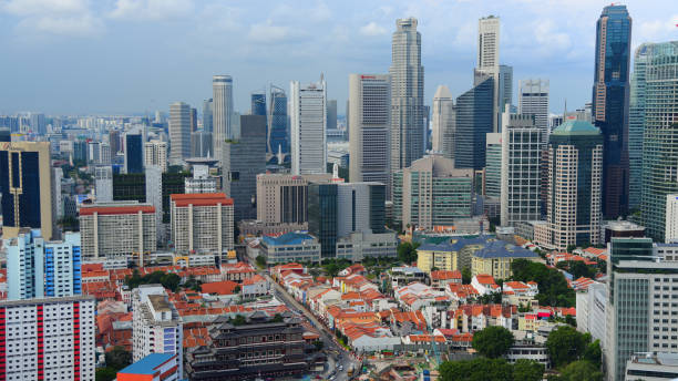istock Panoramic view urban cityscape in singapore 848568238