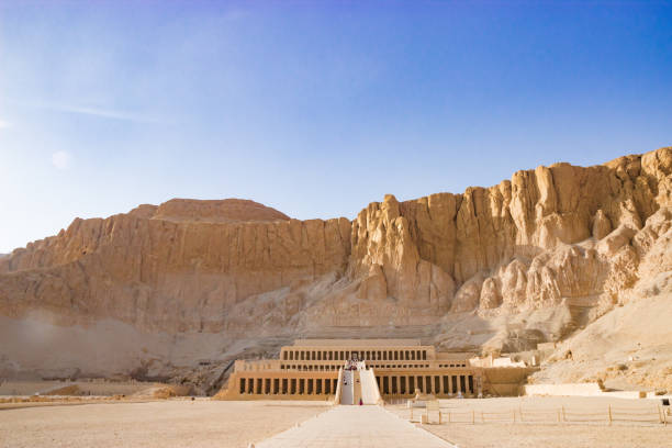 The ancient temple of Hatshepsut in Luxor, Egypt Panorama of famous ancient temple of Hatshepsut in Luxor, Egypt queen hatshepsut stock pictures, royalty-free photos & images