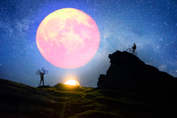 istock Cyclist and overnight on the rocks 848574470