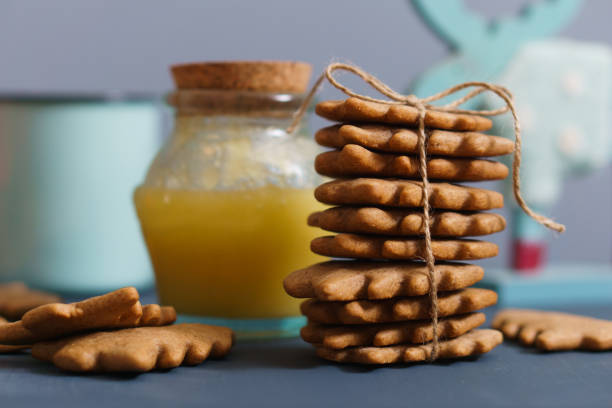 istock Ginger cookies with honey, tea and moose 848577304