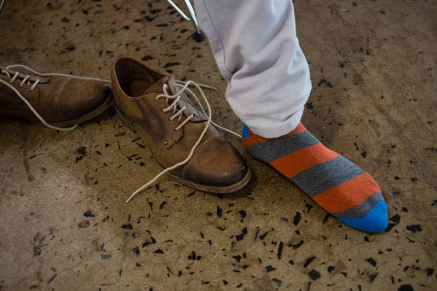 istock Low section of man wearing sock 848588400