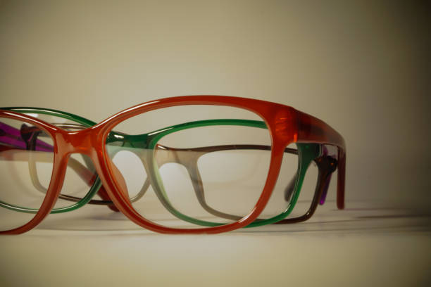 istock Rimmed eyeglasses closeup on a white background 848592844