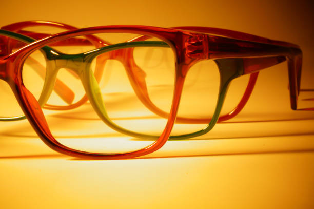 istock Rimmed eyeglasses closeup on a white background 848595146