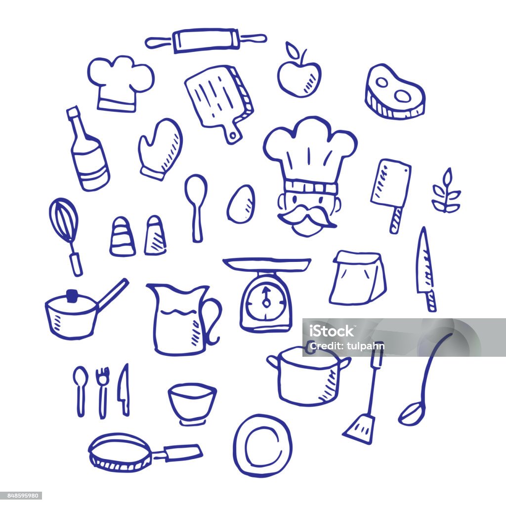 cooking doodle cooking doodle, vector hand drawn style Doodle stock vector