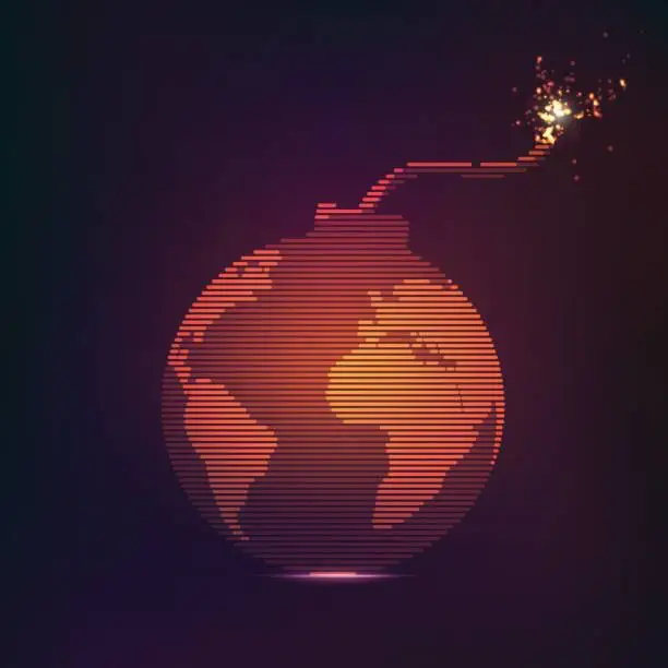 Vector illustration of globe bomb