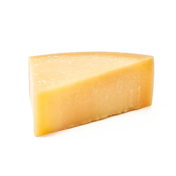 istock Piece of Parmesan cheese on white background 848603090