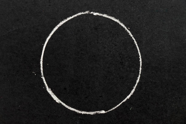 White chalk hand drawing as circle shape on black board background White chalk hand drawing as circle shape on black board background rubber stamp photos stock pictures, royalty-free photos & images