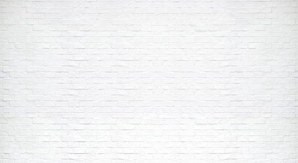 modern white brick wall texture for background - wall imagens e fotografias de stock