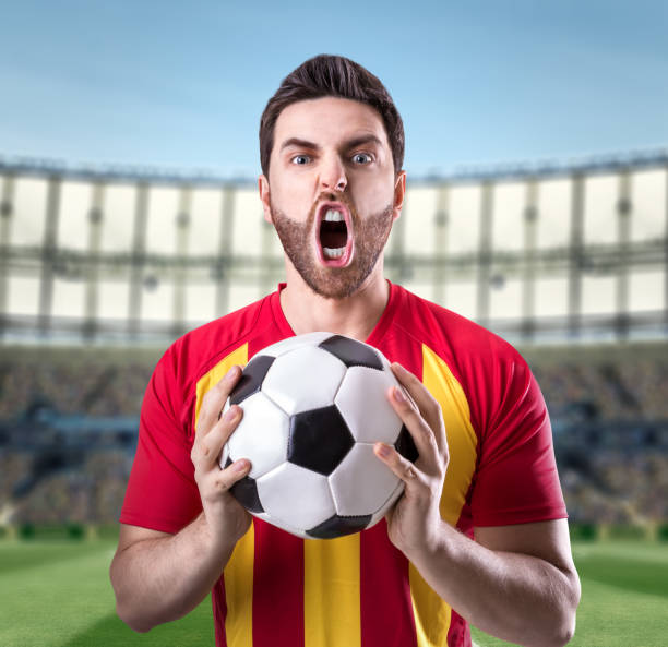 istock Fan / Player celebrating in red and yellow uniform 848650230