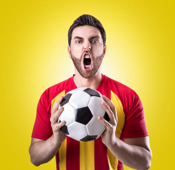 istock Fan / Player celebrating in red and yellow uniform 848650246