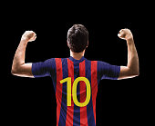 fan-spieler-in-roten-und-blauen-uniform-