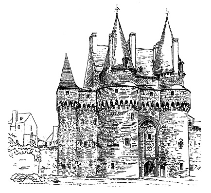 Illustration of a Chateau de Vitre ,Castle in Vitre