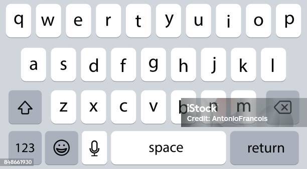 Modern Keyboard Of Smartphoneqwerty Alphabet Buttons Vector Stock Illustration - Download Image Now