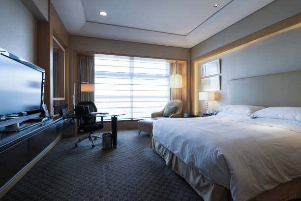 istock Elegant and comfortable bedroom interior 848670946