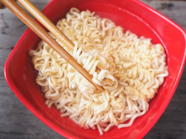 Instant noodles with chopsticks