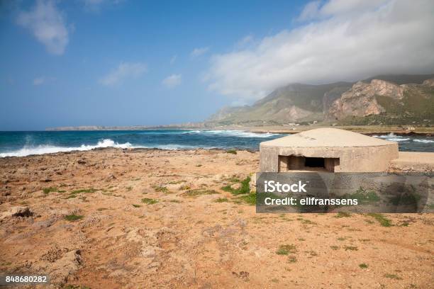 Bunker Sicily Stock Photo - Download Image Now - Beach, Bay of Water, Building Exterior