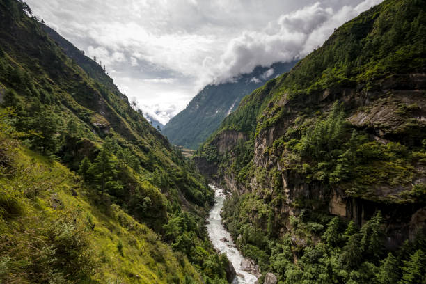 istock Green valley on Manaslu circuit in Himalaya mountains, Nepal 848680552