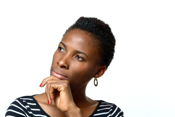 istock Attractive African woman with a pensive expression 848692250