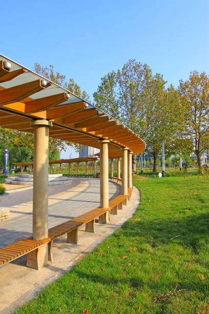 istock Bench in the park in autumn in china 848692472