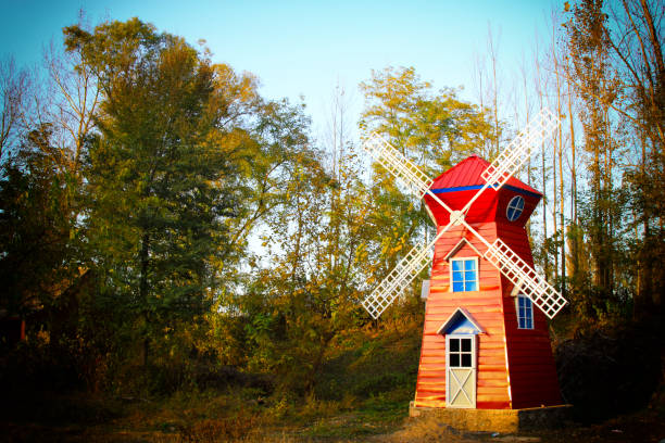 old windmill in a park, north China