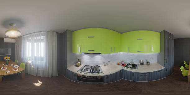 istock 360 panorama of kitchen design 848696156