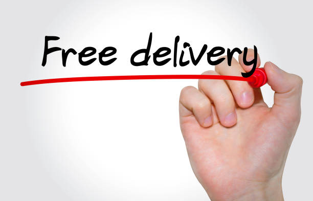 istock Hand writing inscription Free delivery with marker, concept 848701696